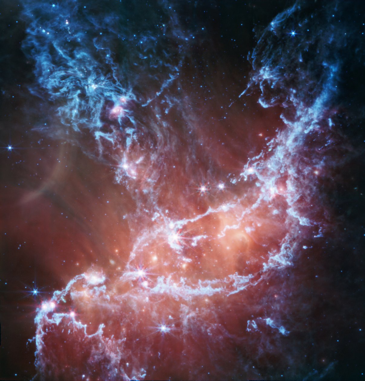 NGC 346 (MIRI-bilde) av James Webb Space Telescope (NASA)