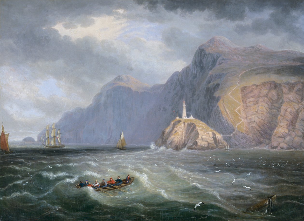 'South Stack Rock Holyhead', 1820-1830 av James Wilson Carmichael