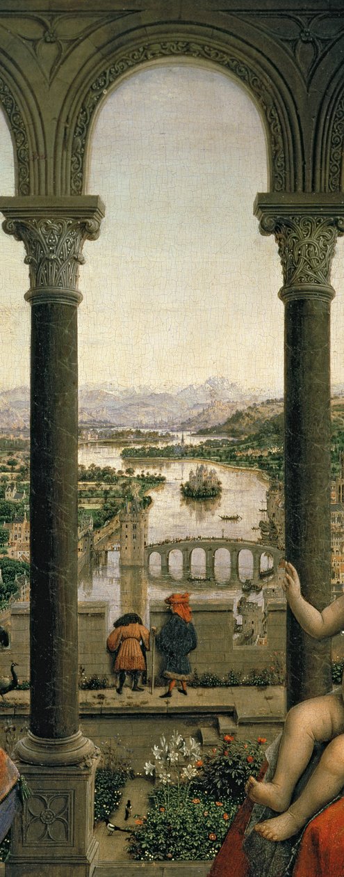 The Rolin Madonna, ca. 1435 (panel) (detalj av 2993) av Jan van Eyck