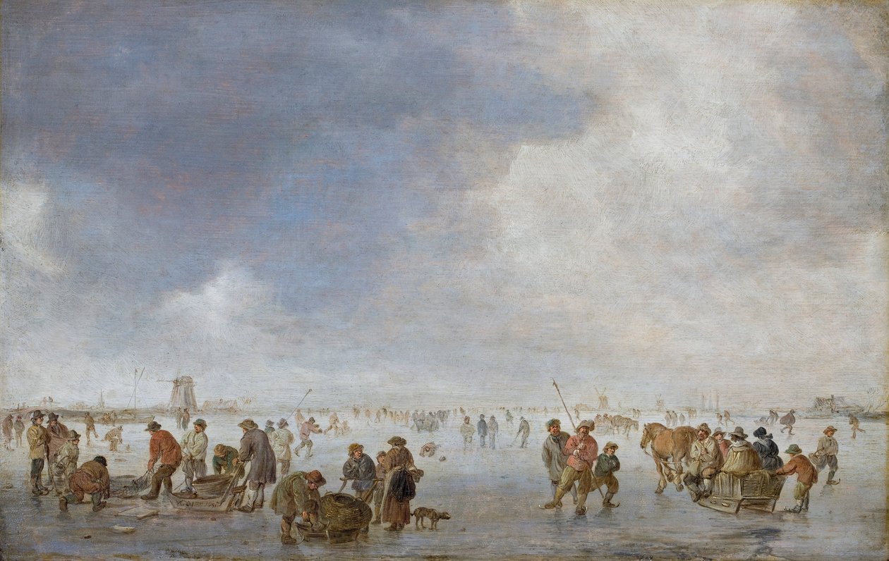 Vinterscene på isen av Jan Josephsz van Goyen
