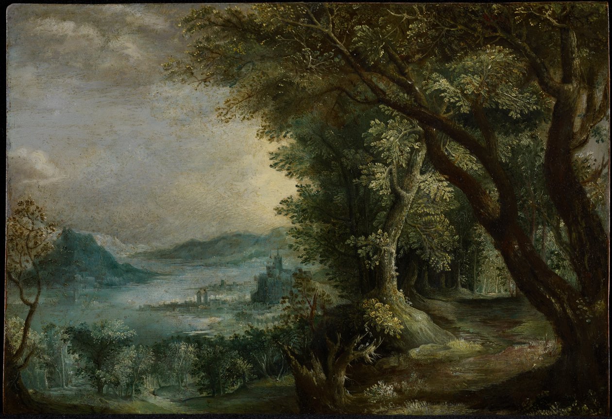 Imaginært landskap, etter 1600 (olje på kobber) av Jan the Elder Brueghel
