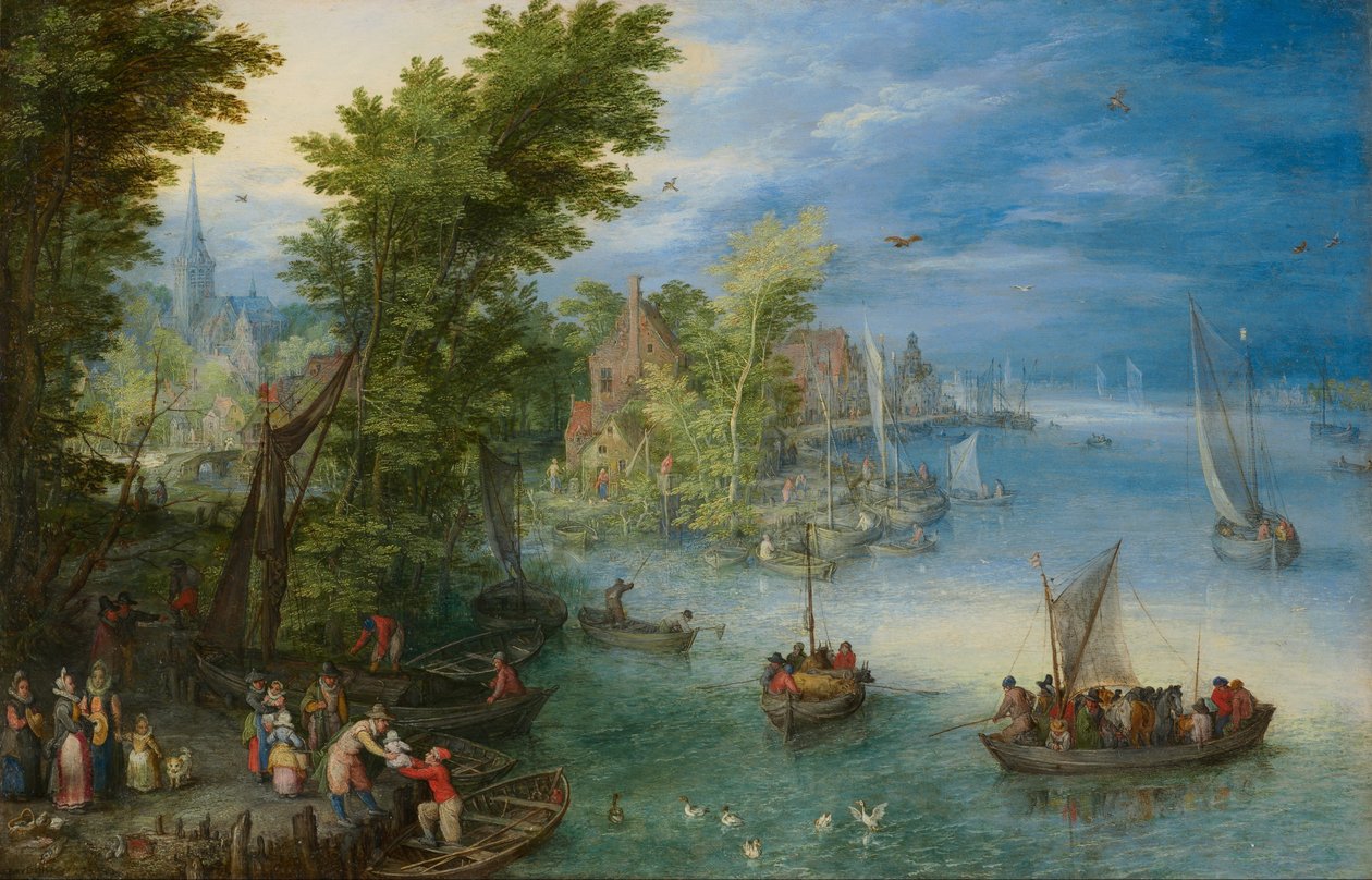 Elvelandskap av Jan the Elder Brueghel