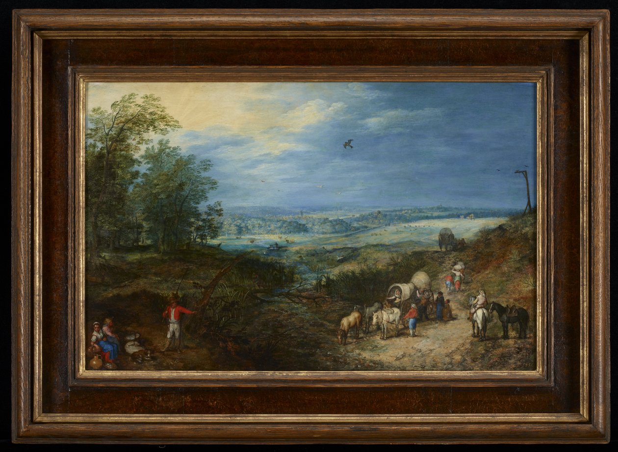 Landskap med bønder av Jan the Elder Brueghel