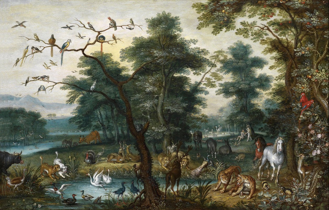 Paradislandskap med menneskets fall av Jan Brueghel the Younger