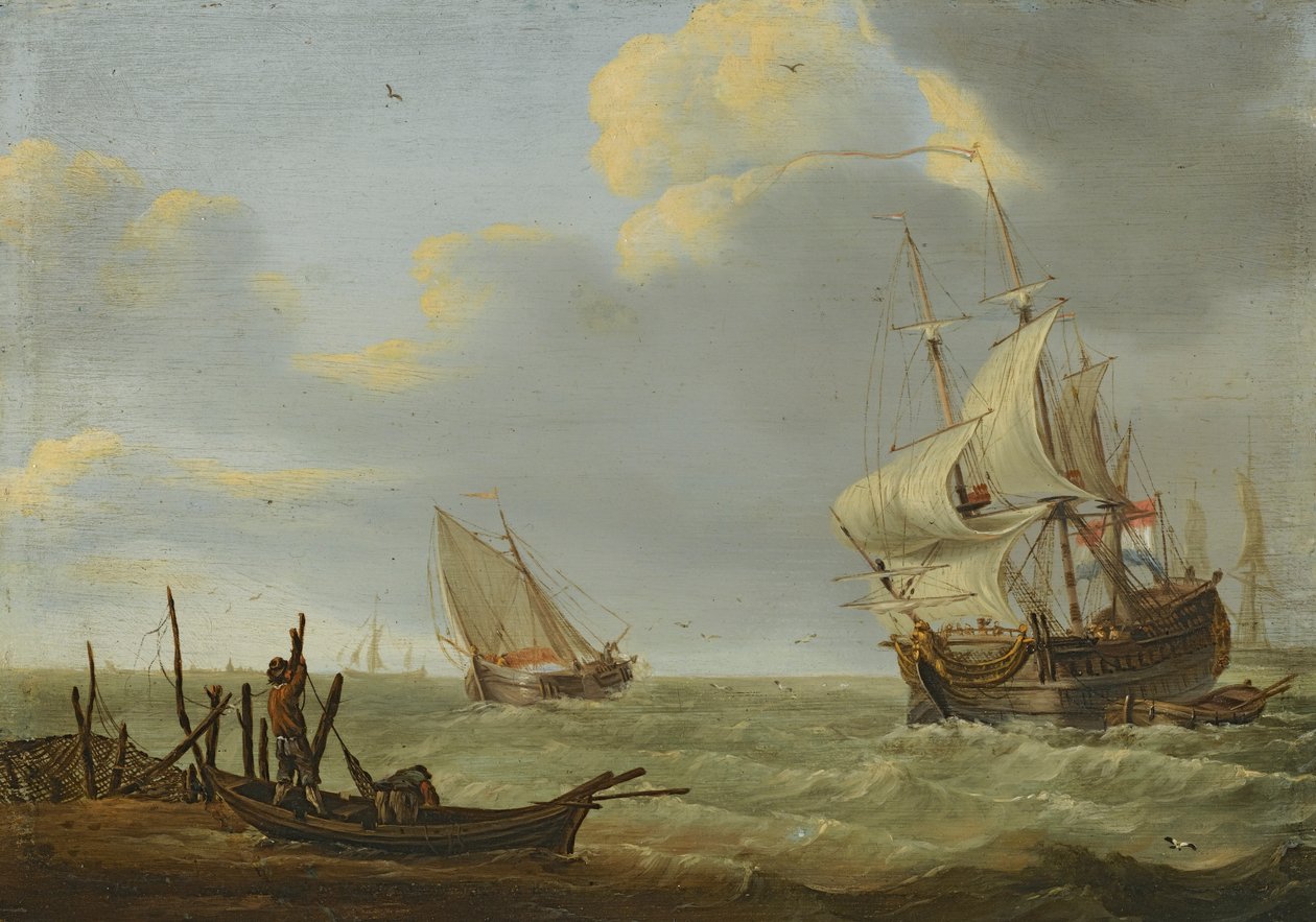 Fartøy i bris av Jan Claesz Rietschoof