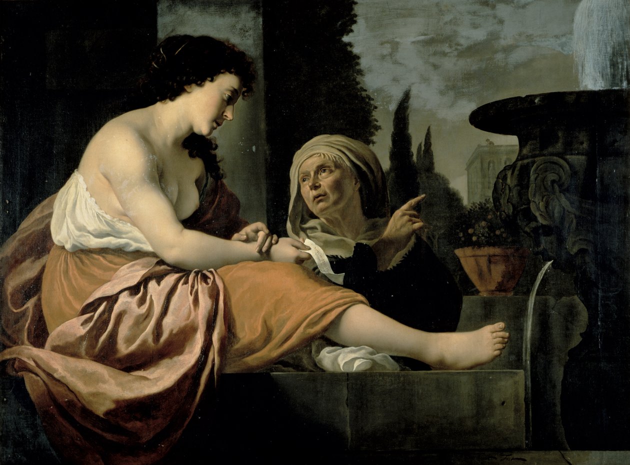 Bathsheba på toalettet hennes av Gerrit van Honthorst