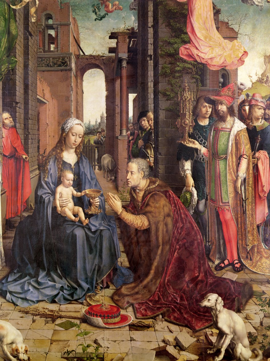 The Adoration of the Kings (olje på tre) (detalj) av Jan Gossaert