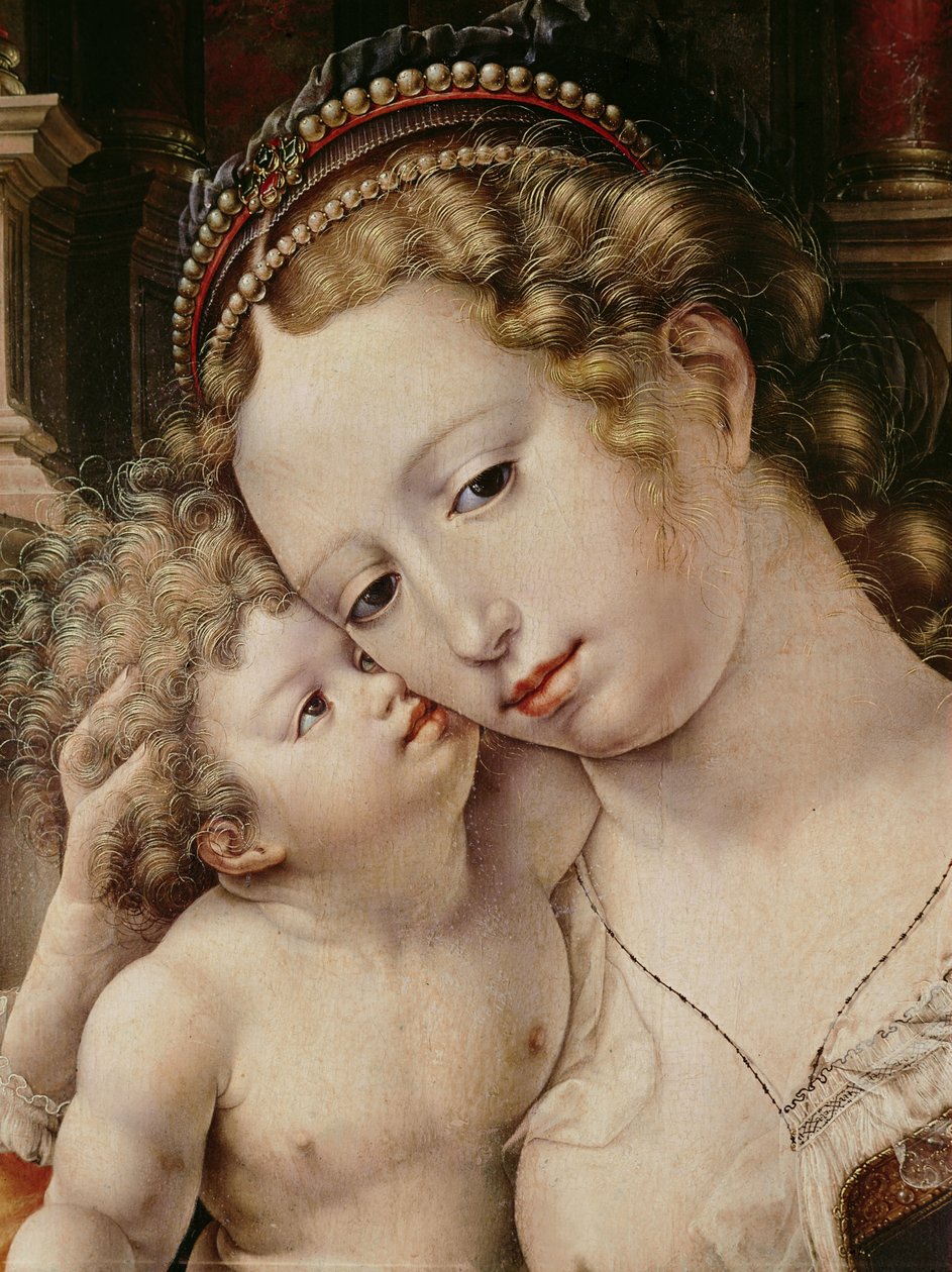 Jomfru og barn (detalj av 498718) av Jan Gossaert