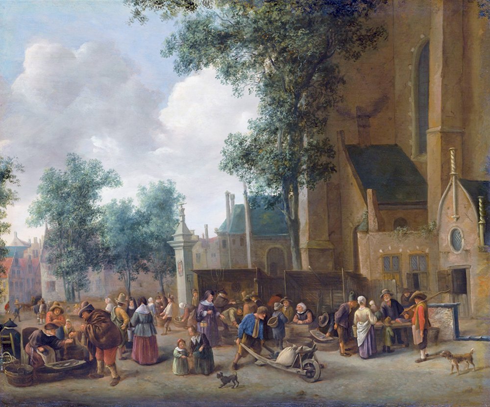 Elvefiskmarkedet i Haag av Jan Havickszoon Steen