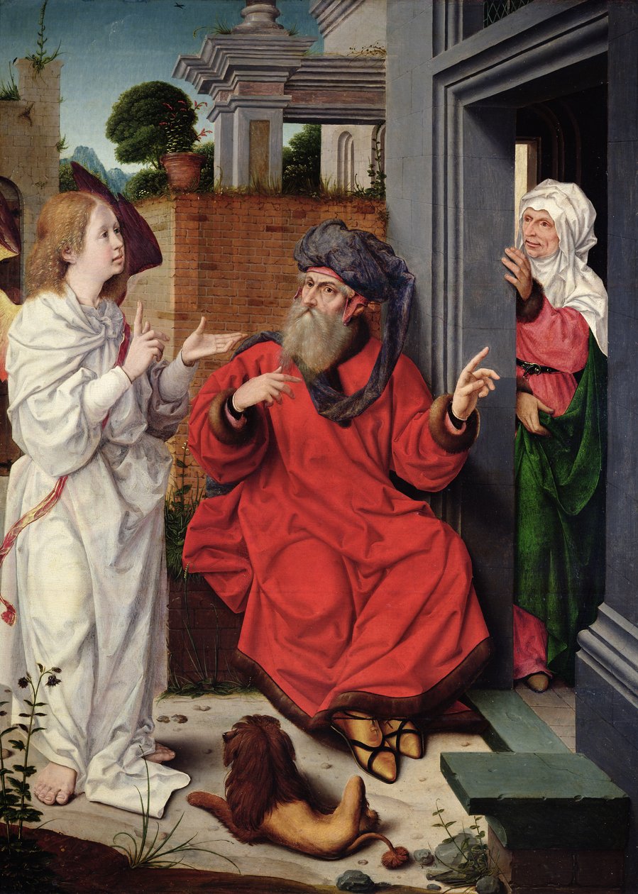 Abraham, Sara og en engel, ca. 1520 av Jan II Provost