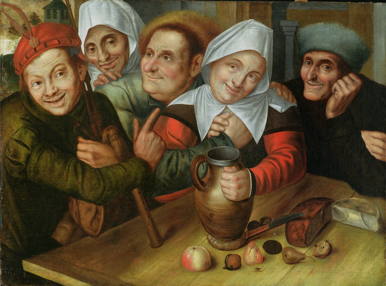 Et lystig selskap, ca. 1557 av Jan Massys or Metsys
