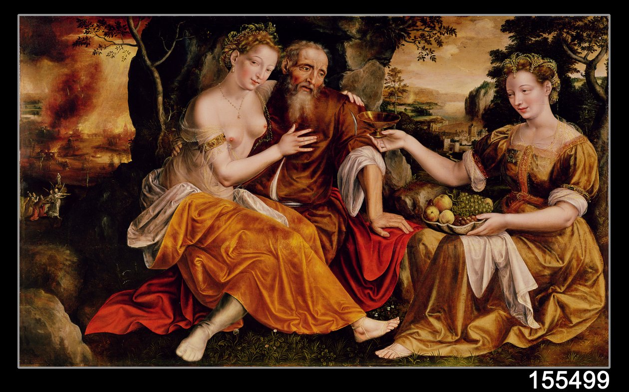 Lot og hans døtre, ca. 1565 av Jan Massys or Metsys