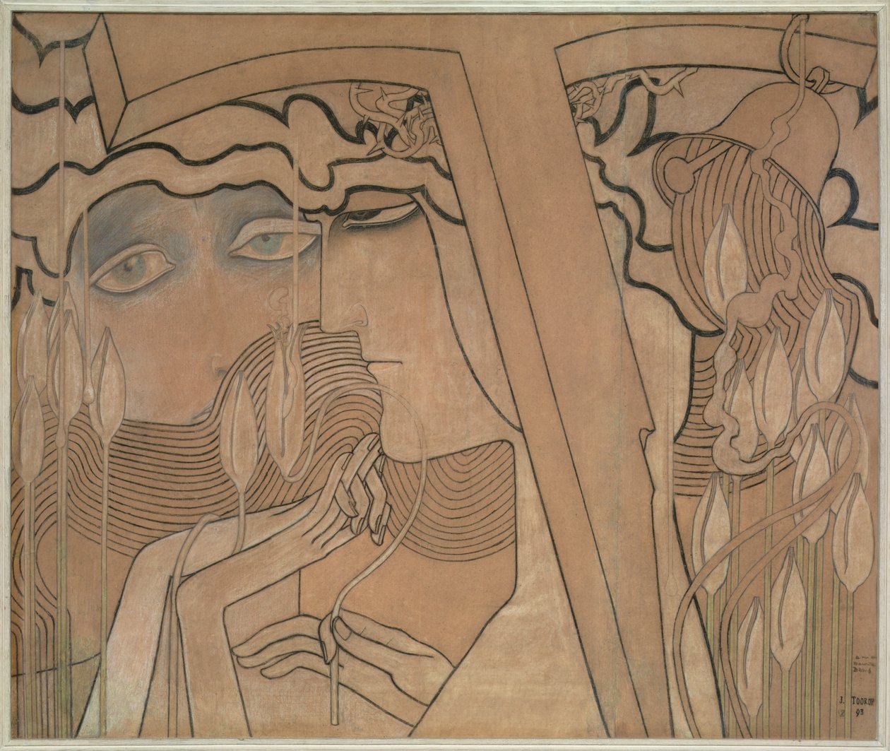 The Desire and the Satisfaction, 1893 (pastell på kort) av Jan Toorop