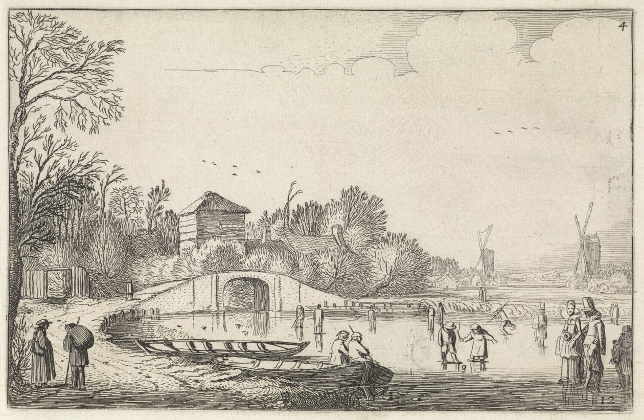 Skatere på en elv av Jan Van de Velde