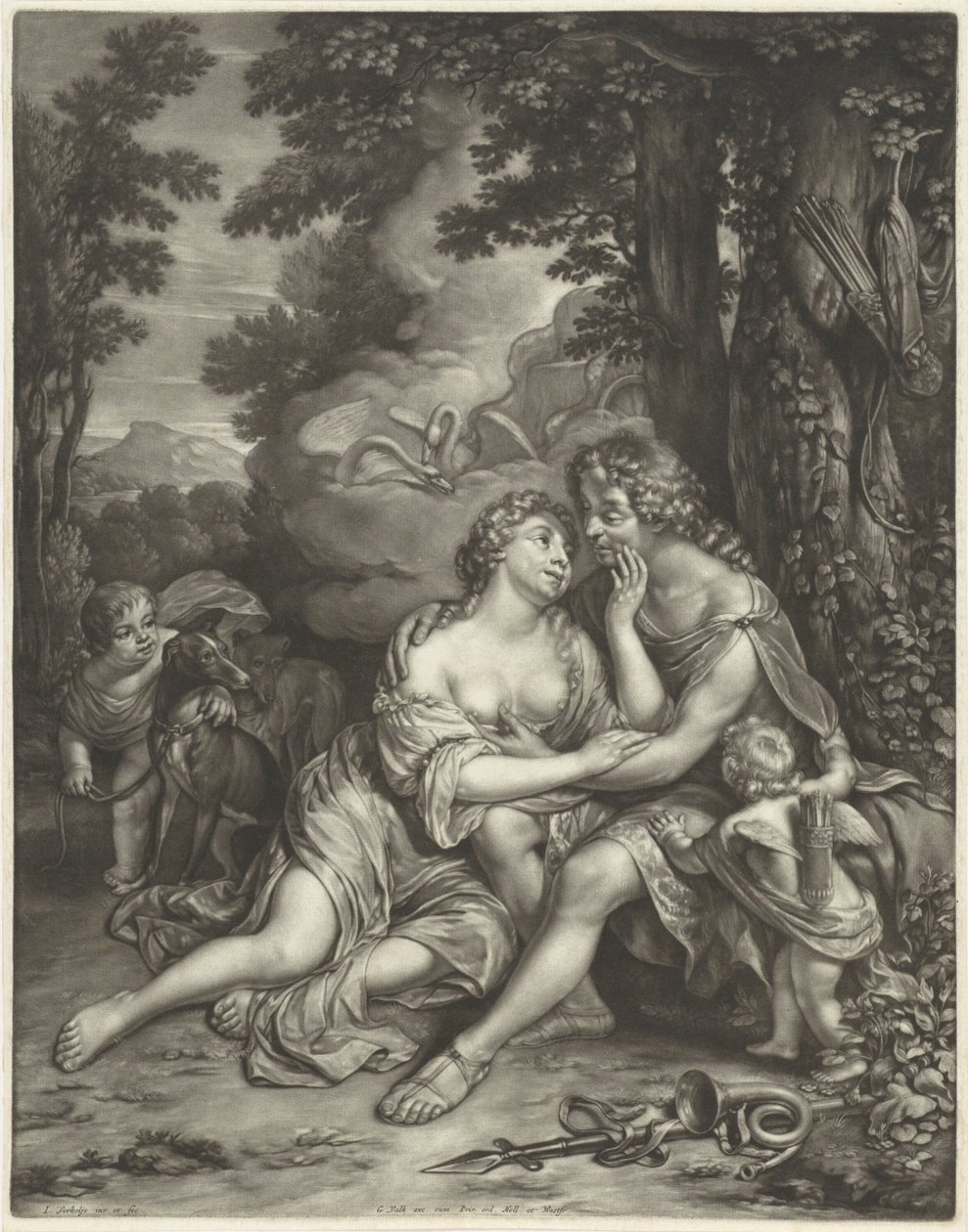 Venus og Adonis av Jan Verkolje