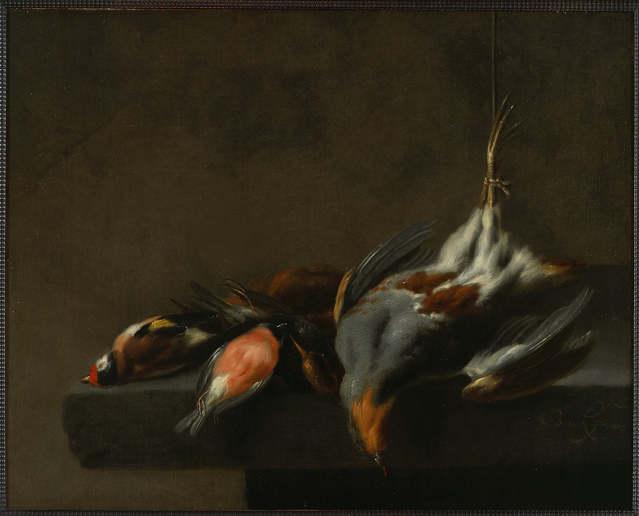 Stilleben av døde fugler, ca. 1660 av Jan Vonck