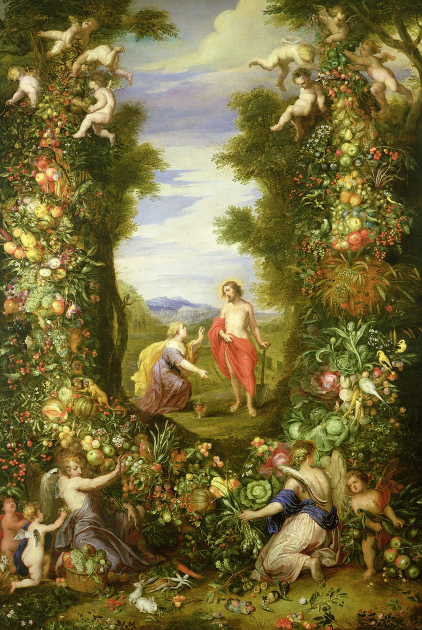 Kristus og Maria Magdalena av Jan the Elder Brueghel