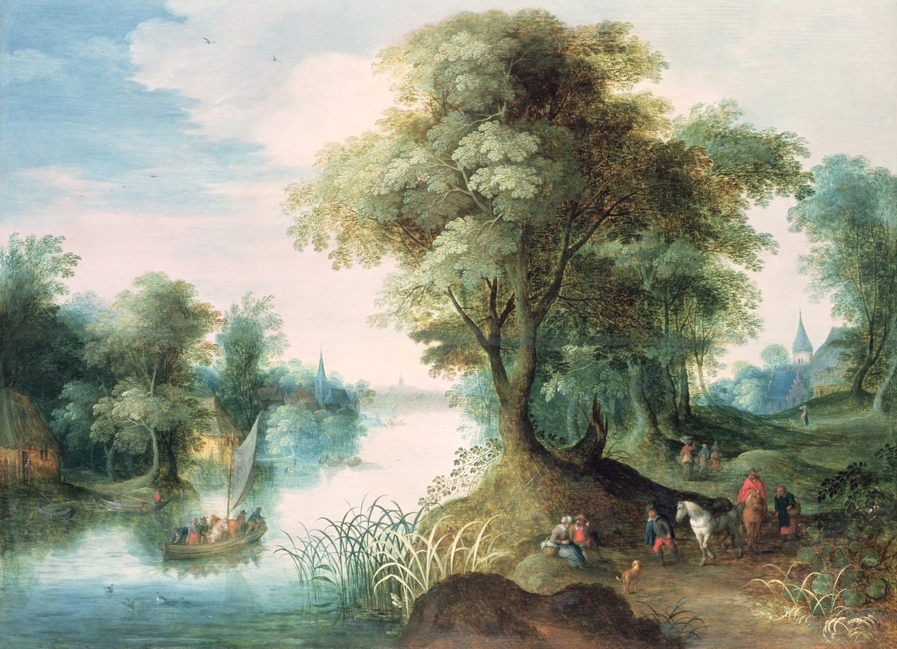 Elvelandskap av Jan the Elder Brueghel