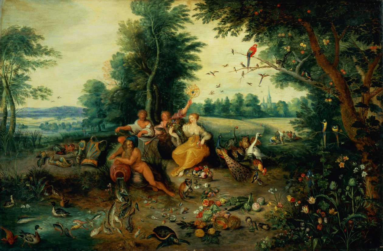 De fire elementene (panel) av Jan Brueghel the Younger
