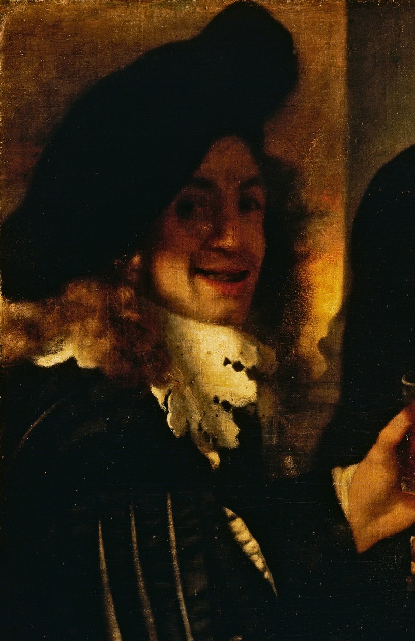 Musiker, detalj fra The Procuress av Johannes Vermeer