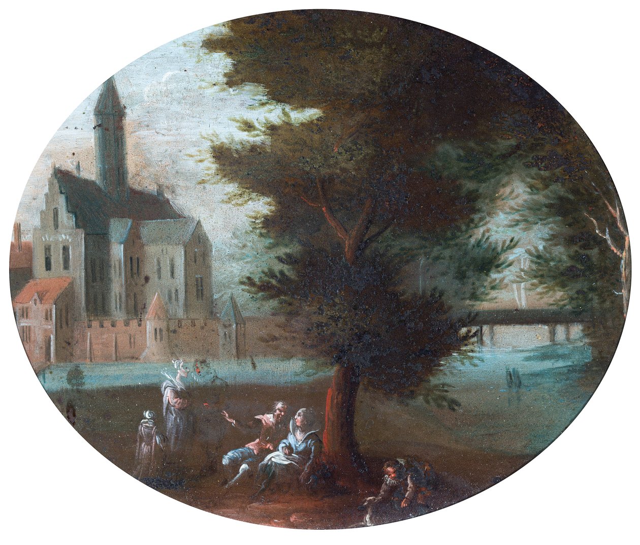 Scene i en park av Jan (follower of) Brueghel