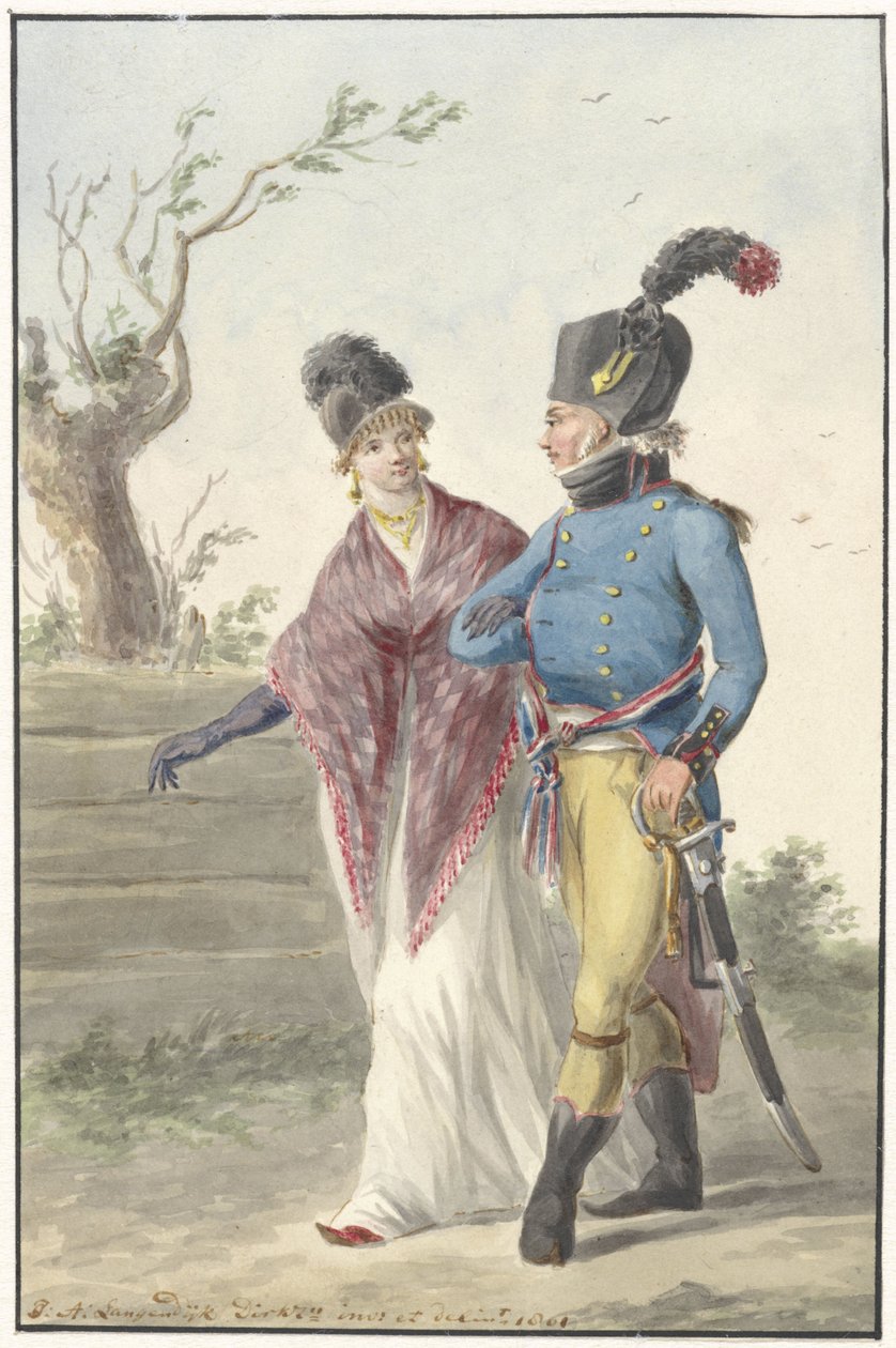 Offiser for Genie, 1801 av Jan Anthonie Langendijk Dzn