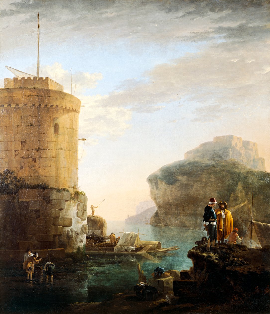 Harbour Scene (olje på lerret) av Jan Asselijn