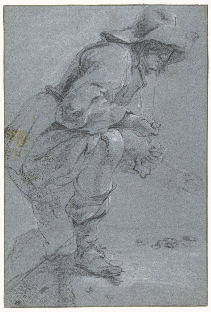 En mann som spiller 'Koten' av Jan Baptist Weenix