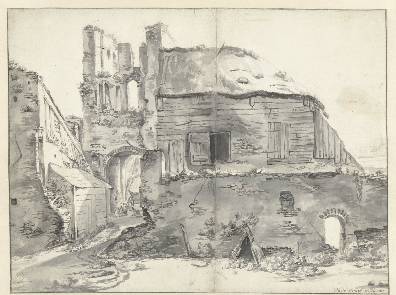 Hus nær en ruin av Jan Baptist Weenix