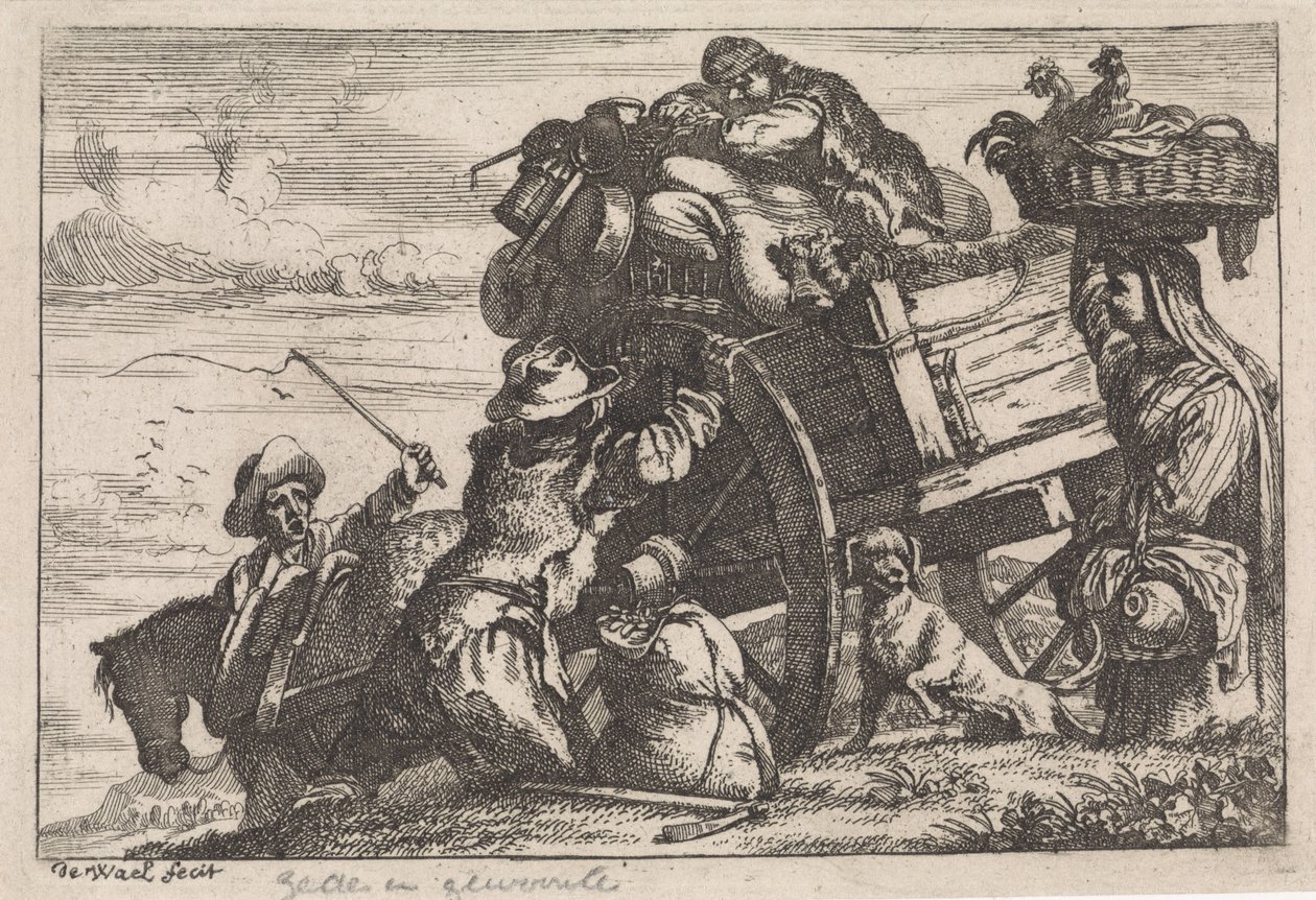 De kar Diverse genretaferelen (series title) av Jan Baptist de Wael