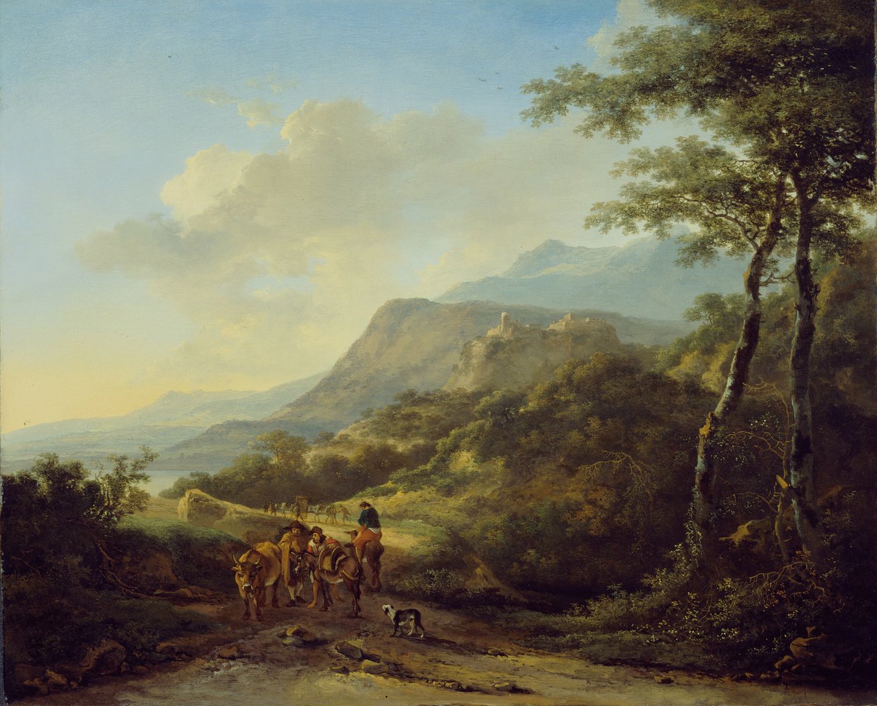 Italiensk landskap med reisende, 164550. av Jan Dirksz Both