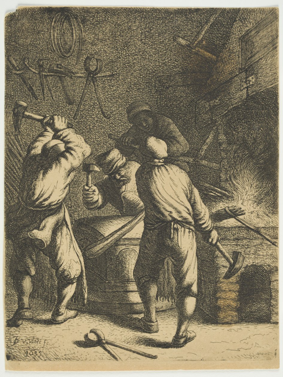 The Forge, 1630-35 av Jan Georg van Vliet