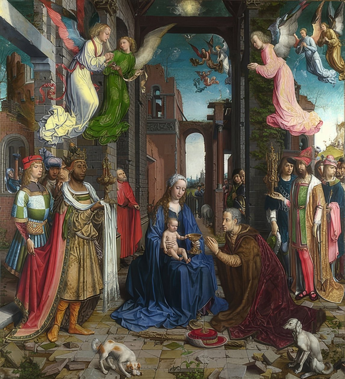 Tilbedelse av magiene. 1510-15 av Jan Gossaert