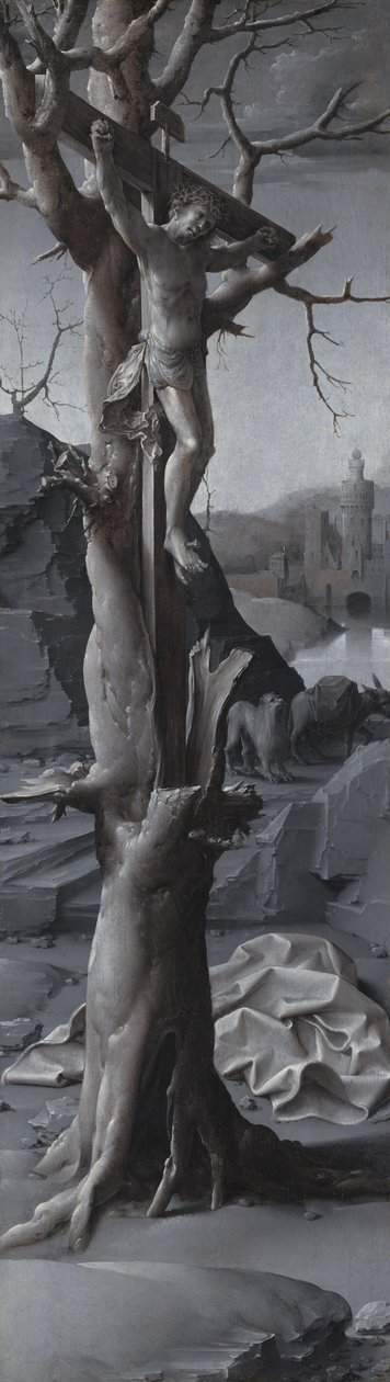 Saint Jerome Penitent [venstre panel], ca. 15091512. av Jan Gossaert