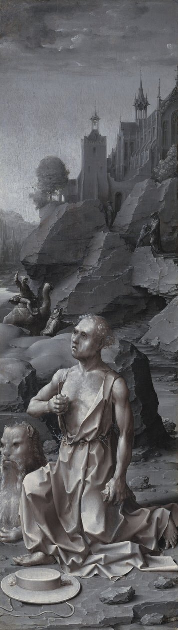 Saint Jerome Penitent [høyre panel] av Jan Gossaert