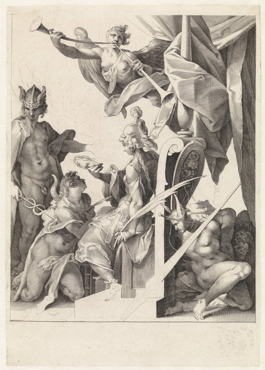 Mercury leder unge artister til Minerva av Jan Harmensz. Muller