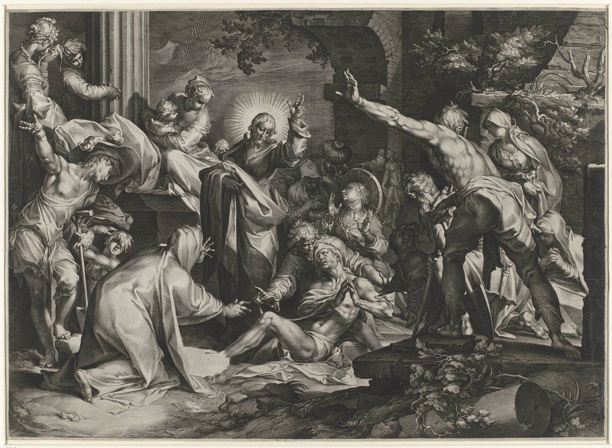 Oppdragelse av Lasarus av Jan Harmensz. Muller