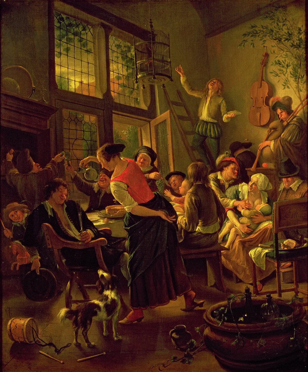 Familiemåltid (olje på lerret) av Jan Havicksz. Steen
