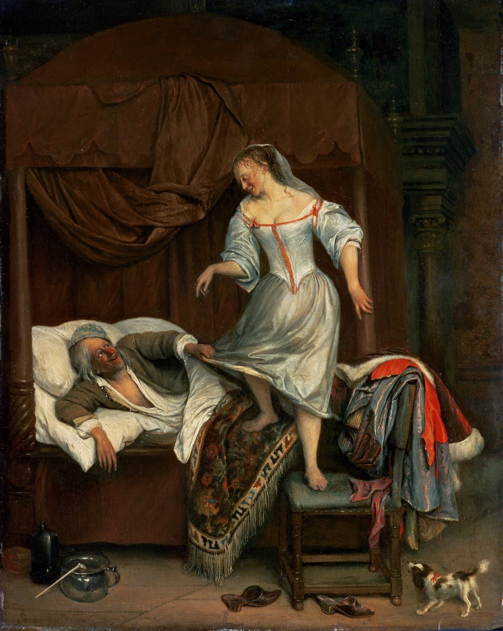 Soveromsscene (panel) av Jan Havickszoon Steen