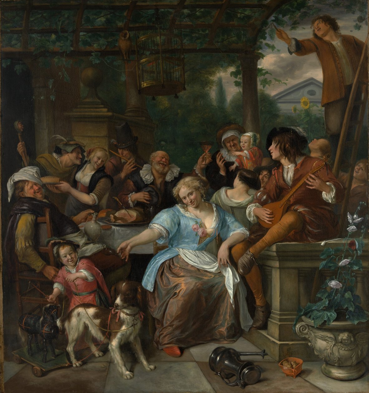 Merry Company on a Terrace, ca. 1673-5 av Jan Havickszoon Steen