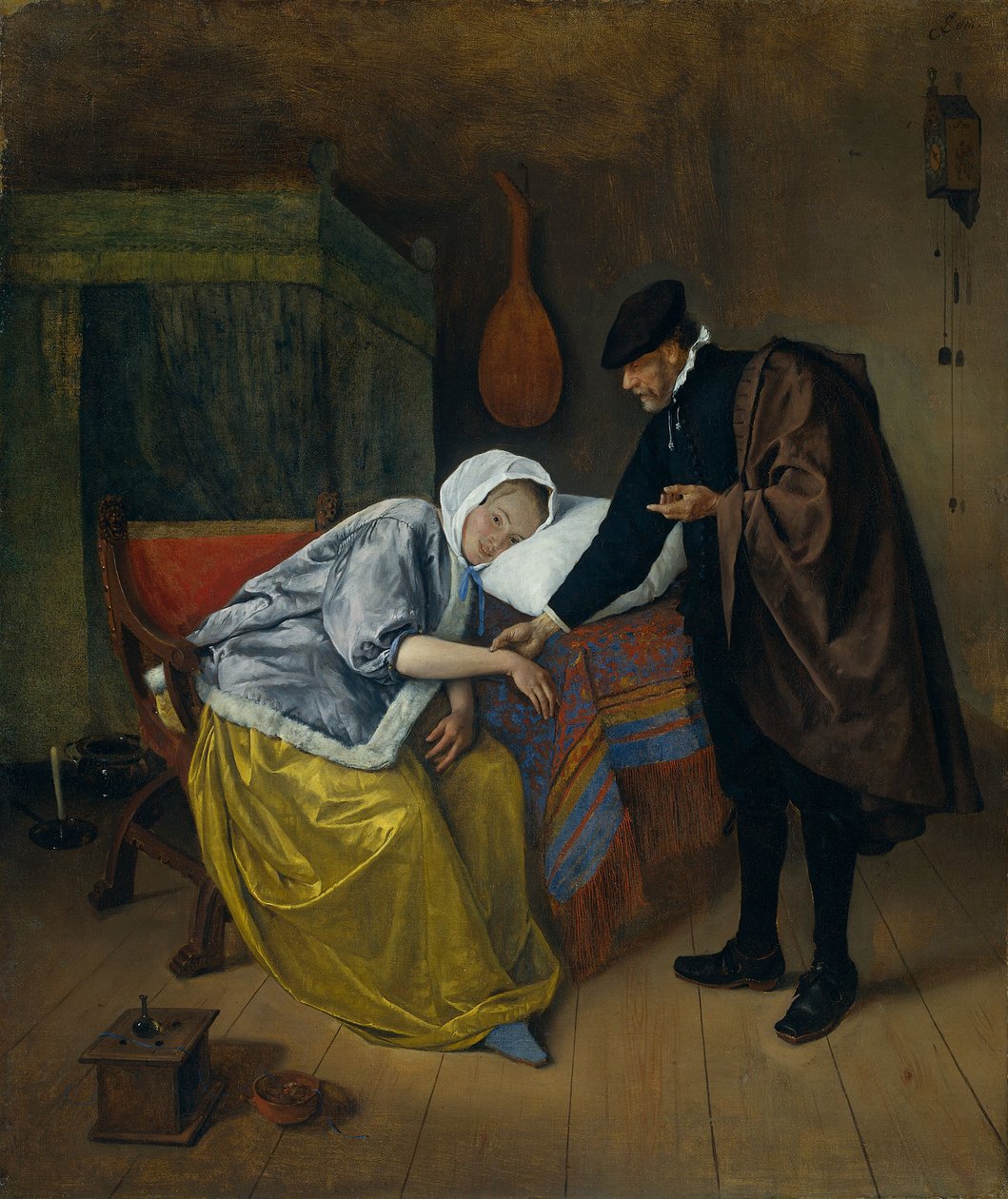 Syk kvinne av Jan Havickszoon Steen