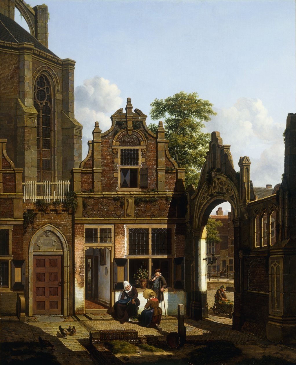 En nederlandsk gårdsplass, 1822 av Jan Hendrik Verheyen