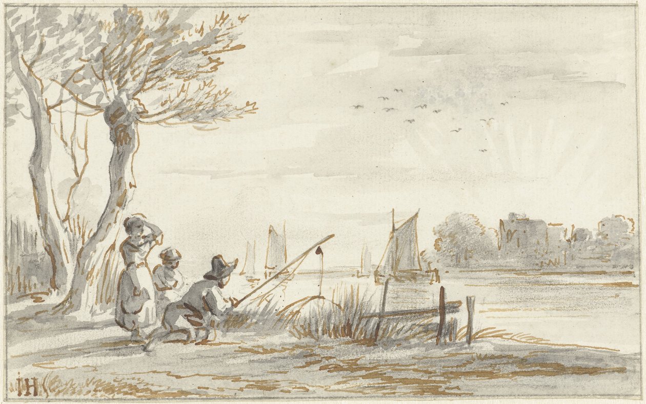 Sommerutsikt over elven av Jan Hulswit