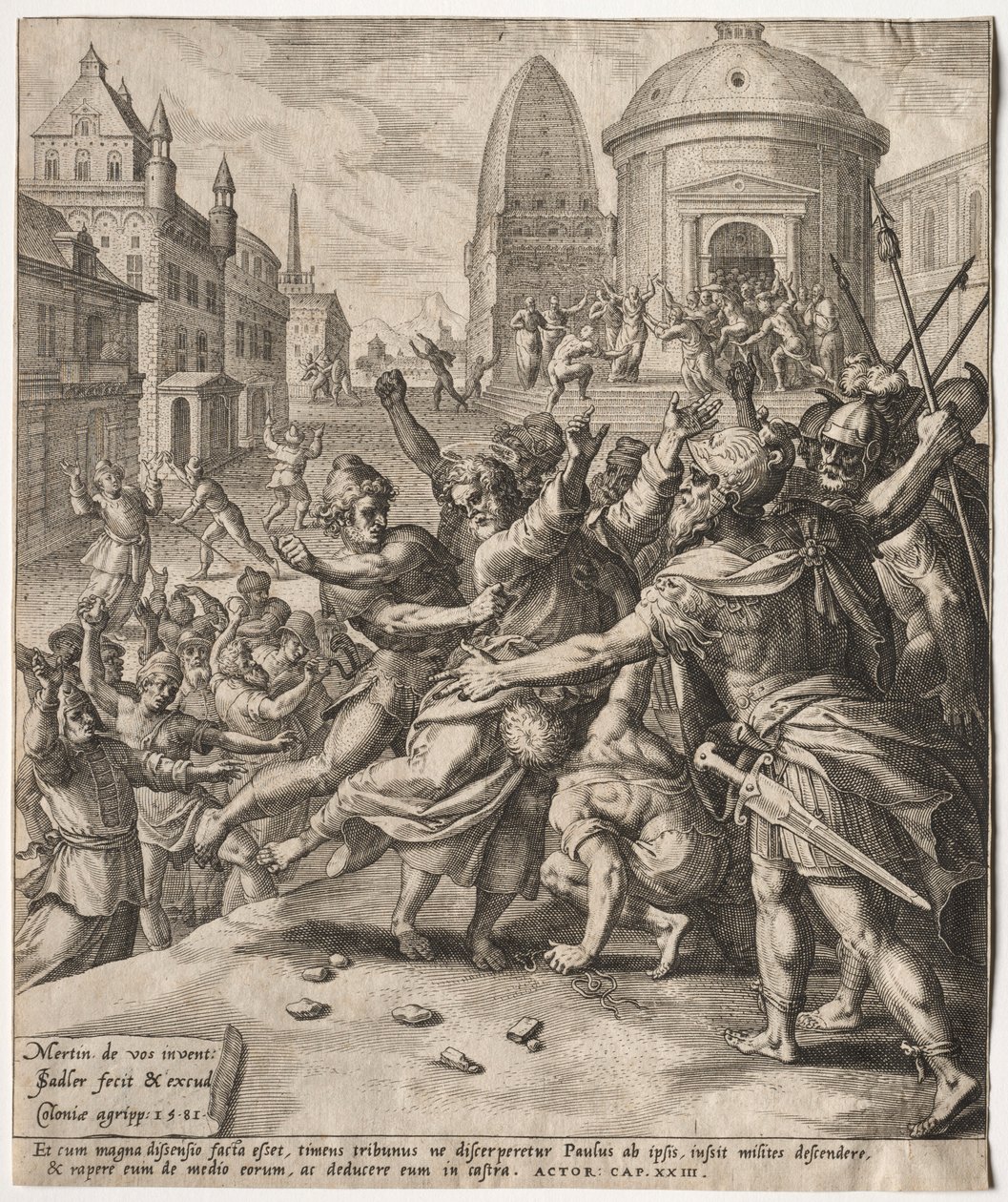 Arrestasjonen av St. Paul, 1581. av Jan I Sadeler