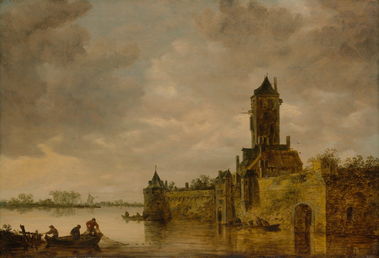 Slott ved en elv, 1647. av Jan Josephsz van Goyen