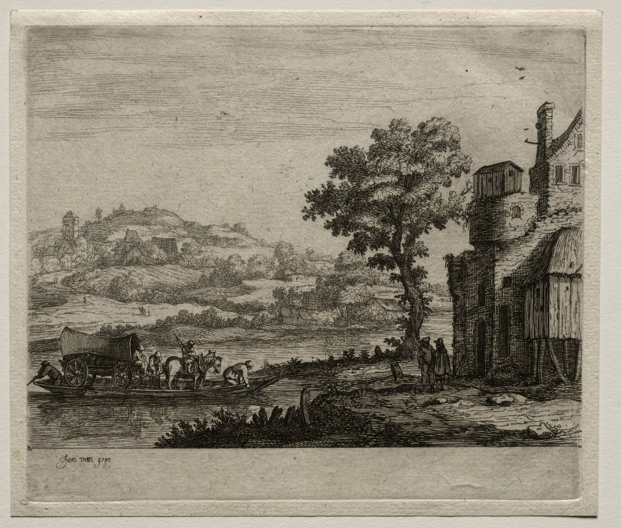 Fergebåten. av Jan Josephsz van Goyen