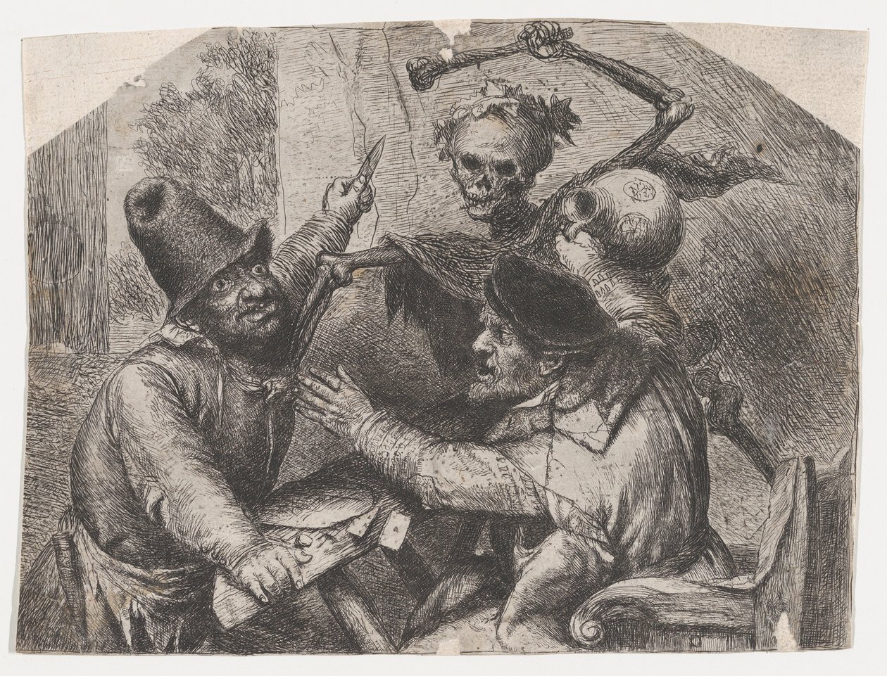 Død og kortspillere, 1620-74. av Jan Lievens