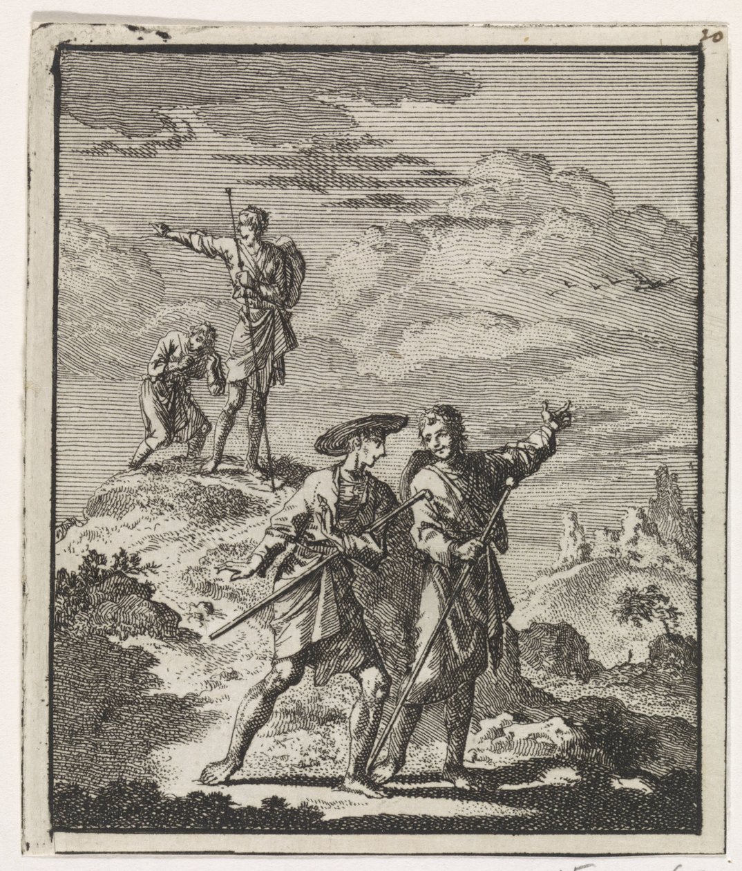 Pilegrimer i et fjellandskap av Jan Luyken