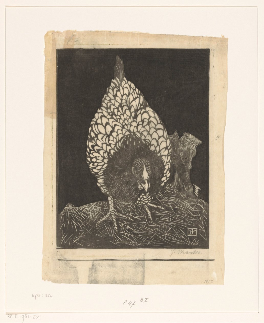 sølv wyandotte av Jan Mankes (signed by artist)