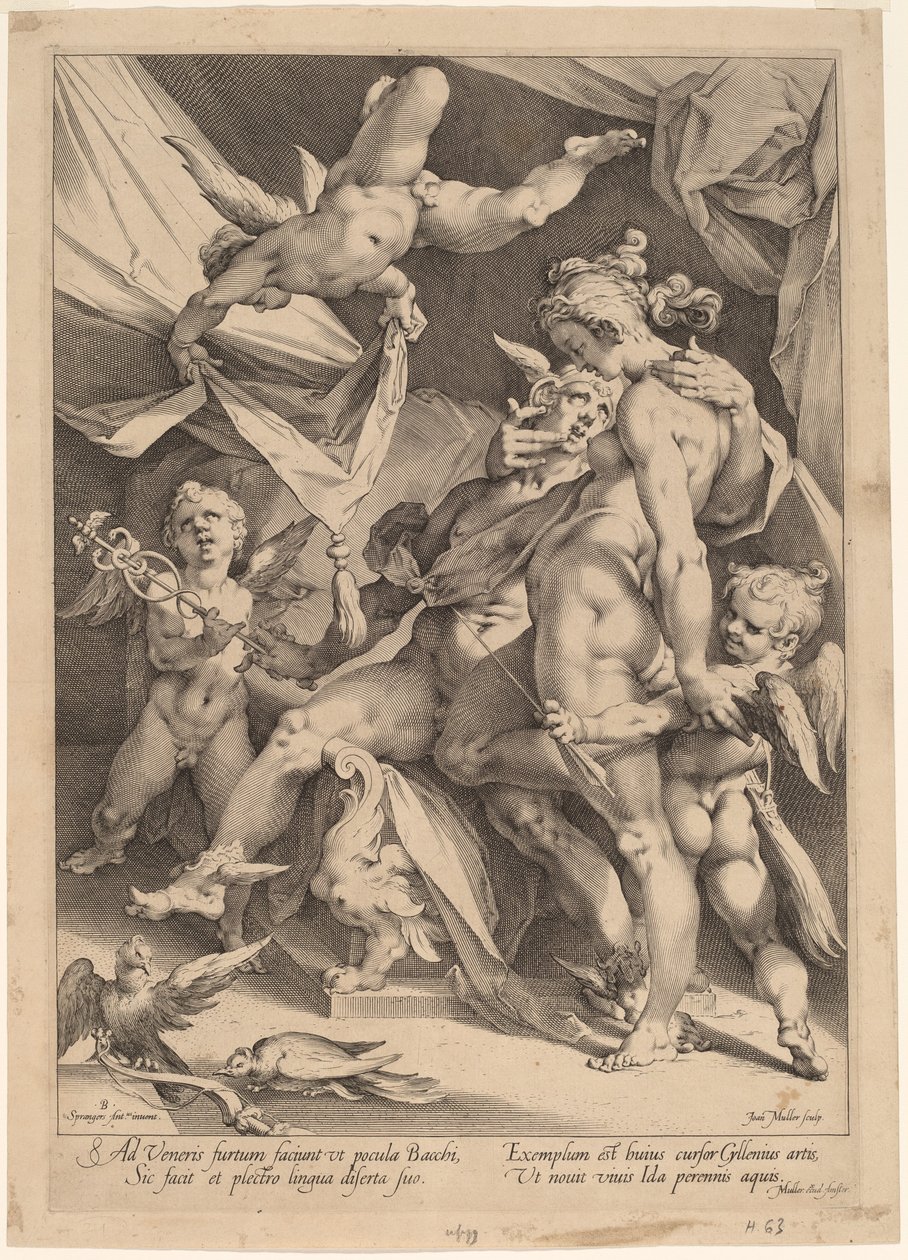Venus og Merkur av Jan Muller, after Bartholomaeus Spranger
